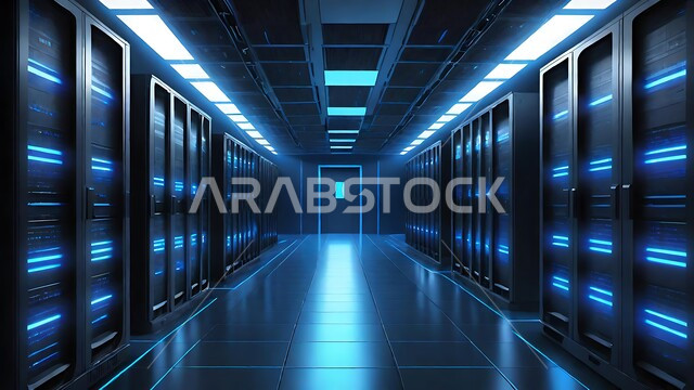 شبكة تخزين البيانات، غرفة التحكم بالسيرفرات وخوادم الانترنت، مركز الداتا سنتر، حظيرة الخوادم والبيانات وتخزينها، التطور الرقمي وتكنولوجيا المستقبل، مفهوم التحول الرقمي