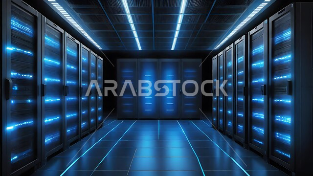 شبكة تخزين البيانات، غرفة التحكم بالسيرفرات وخوادم الانترنت، مركز الداتا سنتر، حظيرة الخوادم والبيانات وتخزينها، التطور الرقمي وتكنولوجيا المستقبل، مفهوم التحول الرقمي