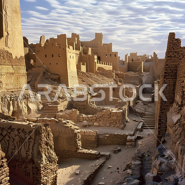 الفن المعماري القديم في المناطق التاريخية السياحية الوطنية، الدرعية العاصمة الأولى للسعودية، الأزقة القديمة والمباني الطينية في وضح النهار، إبراز التراث التاريخي والثقافي الغني للمملكة العربية