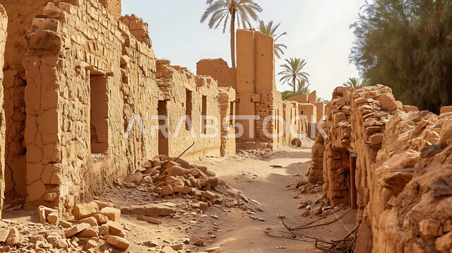  إبراز التراث التاريخي والثقافي الغني للمملكة، الفن المعماري القديم في المناطق التاريخية السياحية الوطنية، الدرعية العاصمة الأولى للسعودية، الأزقة القديمة والمباني الطينية في وضح النهار