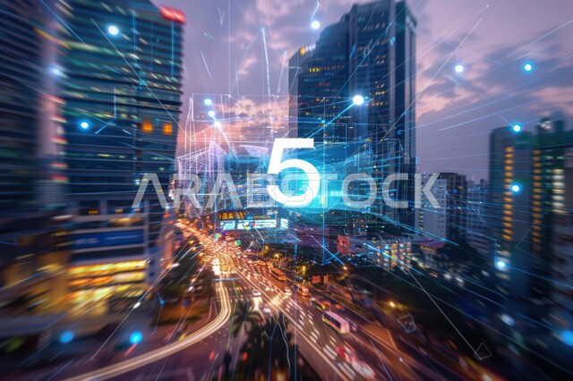 اختصار الجيل الخامس للشبكات بتقنية لهولوجرام، قطاع تكنولوجيا المعلومات المتقدمة، شبكة الاتصالات الكبيرة ومفهوم المدينة الذكية، تطوير البنية التحتية الرقمية، انشاء المدن الحديثة باستخدام التقنيات المتطورة، رؤية سعودية مستقبلية 2030