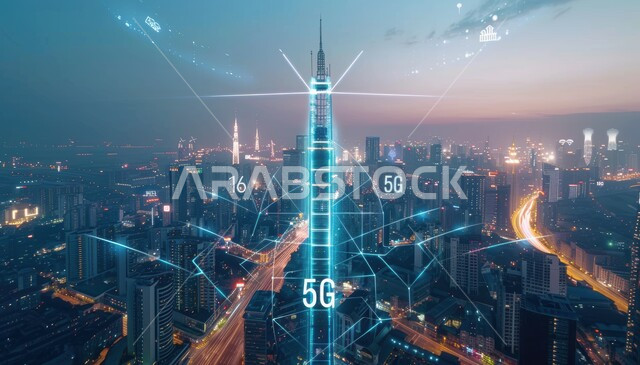 شبكة الاتصالات الكبيرة ومفهوم المدينة الذكية، قطاع تكنولوجيا المعلومات المتقدمة، اختصار الجيل الخامس للشبكات بتقنية لهولوجرام، تطوير البنية التحتية الرقمية، انشاء المدن الحديثة باستخدام التقنيات المتطورة، رؤية سعودية مستقبلية 2030