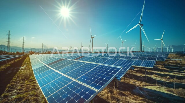 محطة لتوليد الطاقة الكهربائية البديلة في المملكة العربية السعودية, استخدام الطاقة المتجددة صديقة البيئة، حقول ألواح الخلايا الشمسية وعنفات الرياح الكبيرة, التنمية المستدامة الطبيعية