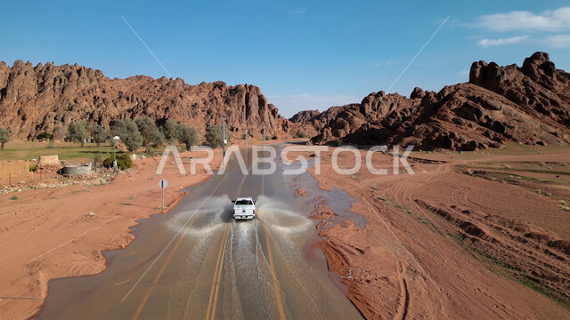 Rock formations and formations, enjoy practicing hobbies, an exciting adventure on the soft golden sands in the deserts of the Kingdom of Saudi Arabia, fun desert activities, driving a four-wheel drive vehicle (dune bashing) in the middle of the desert, safari adventures on the sand dunes