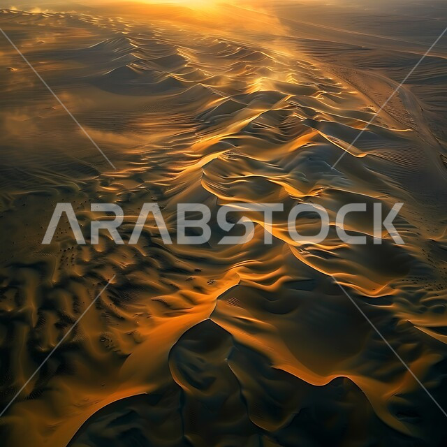 البيئة الرملية في وقت النهار، الهضاب والتلال في المناطق الطبيعية الصحراوية، الرمال الذهبية الناعمة والكثبان في صحراء المملكة العربية السعودية, خلفية الطبيعه 