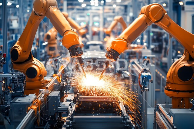 الاعتماد على أذرع الآلات في عمليات الإصلاح واللحام، استخدام روبوتات متطورة في تصنيع السيارات والمركبات, التشغيل الآلي لخطوط الانتاج في معامل ومصانع المملكة, دمج التكنولوجيا والتقنيات الحديثة في مجال الميكانيك, تحقيق الثورة الصناعية، رؤية سعودية مستقبلية 2030