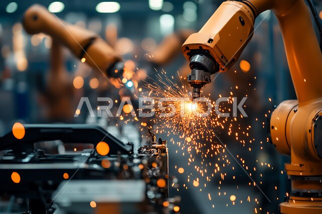  دمج التكنولوجيا والتقنيات الحديثة في مجال الميكانيك، استخدام روبوتات متطورة في تصنيع السيارات والمركبات, التشغيل الآلي لخطوط الانتاج في معامل ومصانع المملكة, تحقيق الثورة الصناعية، رؤية سعودية مستقبلية 2030، الاعتماد على أذرع الآلات في عمليات الإصلاح واللحام