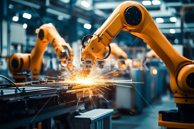 استخدام روبوتات متطورة في تصنيع السيارات والمركبات, التشغيل الآلي لخطوط الانتاج في معامل ومصانع المملكة, دمج التكنولوجيا والتقنيات الحديثة في مجال الميكانيك, تحقيق الثورة الصناعية، رؤية سعودية مستقبلية 2030، الاعتماد على أذرع الآلات في عمليات الإصلاح واللحام