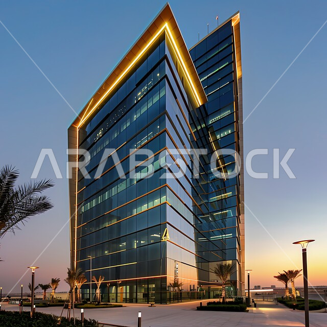 الفن الهندسي المعماري والتصميم المتطورللمكاتب في السعودية، ديكورات وتصاميم خارجية عصرية متميزة على الطراز الحديث, الواجهات الزجاجية الضخمة، جذب الزوار والسائحين من أنحاء العالم، النمو والتقدم العمراني في مدينة الرياض، الاهتمام بزراعة الأشجار على أطراف الطرق