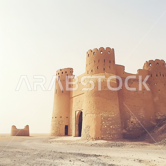 الحضارة القديمة في مدينة الرياض، قلعة مصمك التاريخية في المملكة العربية السعودية في النهار، أماكن جذب السياح والزوار، الهندسة المعمارية للمباني الطينية القديمة، الأصالة والعراقة والتمسك بالتراث السعودي، مناطق ومعالم أثرية سياحية