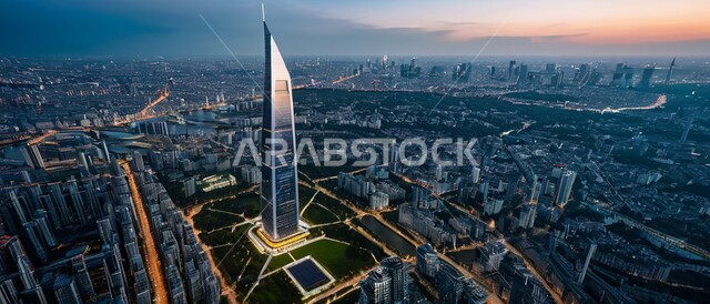 الفن الهندسي المعماري للأبراج وناطحات السحاب، بناء مستقبل حضاري ومتطور، أماكن ومعالم سياحية مشهورة، منظر تخيلي مستقبلي للتقدم و النمو العمراني, المباني والمنشآت التجارية الشاهقة في المملكة العربية السعودية, رؤية سعودية مستقبلية 2030