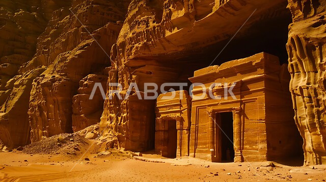 التكوينات والتشكيلات الصخرية لمدائن صالح في محافظة العلا في المملكة العربية السعودية, أماكن استقطاب السياح من شتى أنحاء العالم, الحضارة والآثار التاريخية القديمة, معالم سياحية طبيعية مشهورة، الحفاظ على ثقافة وتاريخ الأجداد، النحت الصخري في المناطق الصحراوية