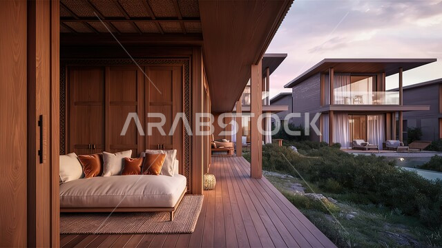 التصاميم الداخلية لغرف الجلوس على الطراز الحديث، النوافذ والواجهات الزجاجية المطلة على الطبيعة، غرفة معيشة مع أثاث منزلي فاخر باللون الابيض، ديكور داخلي راقي للفلل والشقق السكنية في المملكة العربية السعودية