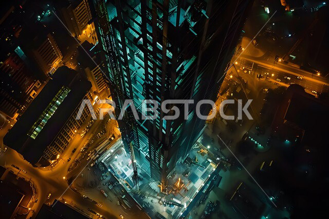 Architectural engineering art of residential and commercial buildings and facilities, urban progress and expansion in the Kingdom of Saudi Arabia, view of towers and skyscrapers, famous tourist places and landmarks, Saudi Vision 2030