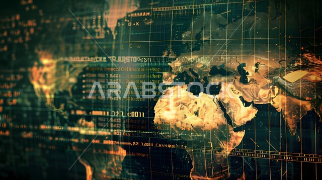 تحليل البيانات المالية والمصرفية، مراقبة الرسوم والمخططات البيانية، دمج التكنولوجيا المتطورة مع العمل، سوق البورصة العالمي، تداول العملة الرقمية، مفهوم التجارة والاقتصاد، ارتفاع وانخفاض الأسهم، الرسم البياني الشريطي والخطي الموضح للمؤشرات الاقتصادية حول العالم