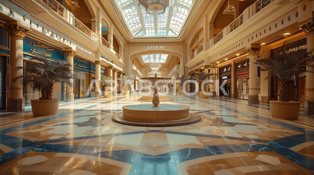 التطور الهندسي والعمراني الجديد للمباني في المملكة العربية السعودية, التصاميم والديكورات على الطراز الحديث داخل متجر بيع, الاهتمام في نباتات الزينة الخضراء