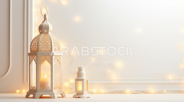  الأجواء الروحانية المتميزة، زينة وديكورات رمضان المبارك، الاحتفال بالمناسبات والأعياد الدينية في المملكة العربية السعودية، فانوس عربي مزخرف بزخارف إسلامية، البهجة بقدوم شهر الخير