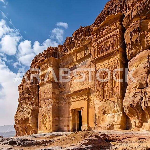 سلسة الجبال والتكوينات والتشكيلات الصخرية في وقت النهار ،الصروح والقلاع الحجرية، الطبيعة الصحراويه في الأماكن السياحية الأثرية المشهورة, البنية الطبيعية من الصخور في المملكة العربية السعودية