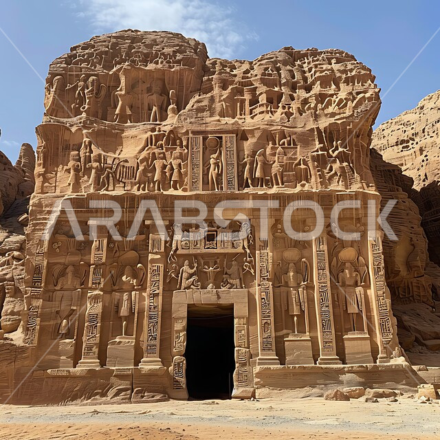 سلسة الجبال والتكوينات والتشكيلات الصخرية في وقت النهار ،الصروح والقلاع الحجرية، الطبيعة الصحراويه في الأماكن السياحية الأثرية المشهورة, البنية الطبيعية من الصخور في المملكة العربية السعودية