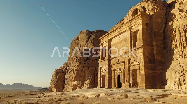 سلسة الجبال والتكوينات والتشكيلات الصخرية في وقت النهار ،الصروح والقلاع الحجرية، الطبيعة الصحراويه في الأماكن السياحية الأثرية المشهورة, البنية الطبيعية من الصخور في المملكة العربية السعودية