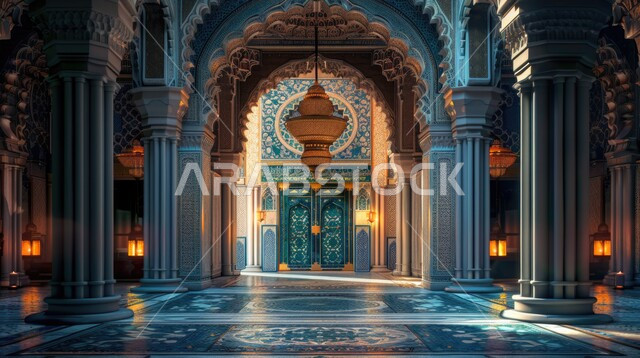 الزخارف والنقوش الاسلامية للأقواس والأعمدة الداخلية للجوامع، الفن الهندسي المعماري للمساجد في المملكة العربية السعودية،  أماكن دينية مقدسة،مفهوم العبادة والتقرب إلى الله، تصميمات وديكورات دينية