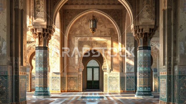 أماكن دينية مقدسة، مفهوم العبادة والتقرب إلى الله،  تصميمات وديكورات دينية، الزخارف والنقوش الاسلامية للأقواس والأعمدة الداخلية للجوامع، الفن الهندسي المعماري للمساجد في المملكة العربية السعودية