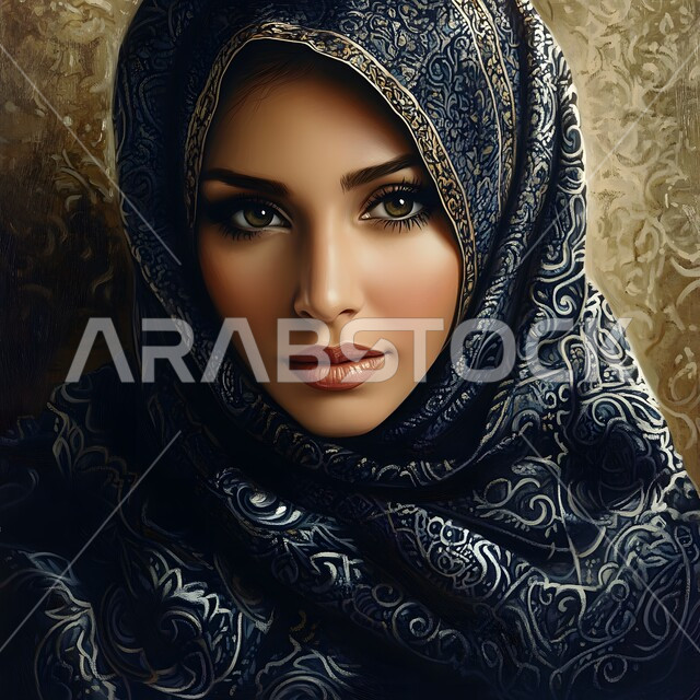 الاهتمام بالمظهر الخارجي, مفهوم الأناقة و الأنوثة, صورة مقربة لشابة عربية خليجية عربية سعودية ترتدي الحجاب تنظر إلى الكاميرا بإيماءات الثقة بالنفس, أزياء محجبات عصرية