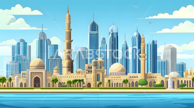 الفن الهندسي المعماري للأبراج و ناطحات السحاب, أماكن العبادة والتقرب إلى الله, رسم مجسم مسجد ثلاثي الأبعاد, نداء المسلمين لأداء الفرائض والصلوات