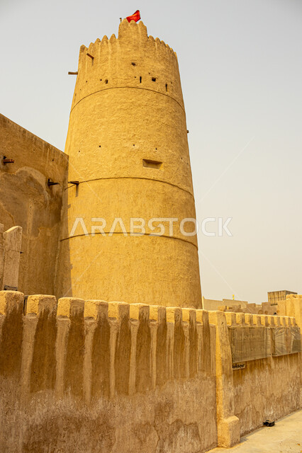 Authentic Arab heritage and architecture in the past, Ajman Museum in the United Arab Emirates, Emirati buildings and historical sites, destinations that attract visitors from around the world, historical tourist attractions