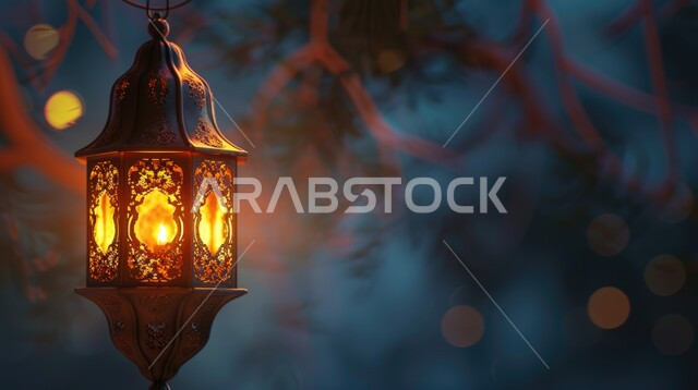 فوانيس رمضانية مميزة, خلفيات شهر رمضان المبارك، فانوس عربي تقليدي معدني، تحفة رمضانية ثلاثية الأبعاد، الإحتفال بقدوم الشهر الفضيل، ديكورات وأنوار اسلامية