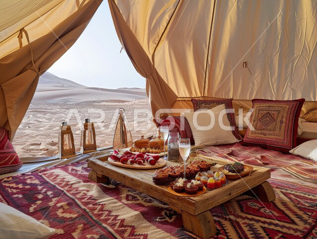 كشتة و جلسة بر شبابية، مفهوم كرم الضيافة الشعبية، التخييم في المناطق الطبيعية في المملكة العربية السعودية، خيمة بدوية شعبية وسط الرمال الذهبية، مخيمات سياحية في المناطق البرية، مجالس عربية تقليدية