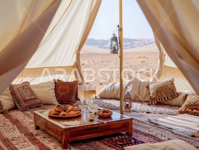 مجالس عربية تقليدية، جلسة و كشتة بر شبابية، مفهوم كرم الضيافة الشعبية، التخييم في المناطق الطبيعية في المملكة العربية السعودية، خيمة بدوية شعبية وسط الرمال الذهبية، مخيمات سياحية في المناطق البرية