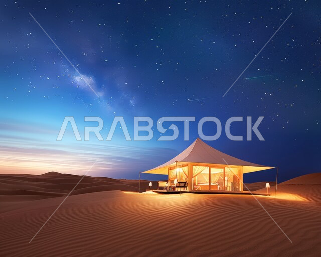خيام شعبية في المناطق الصحراوية، جلسة هادئة أمام الفوانيس المعدنية المضيئة، الكشتات والمغامرات البرية، أجواء التخييم الشبابية الممتعة، الرمال الذهبية الناعمة و الطبيعة، مخيمات سياحية في صحاري المملكة العربية السعودية