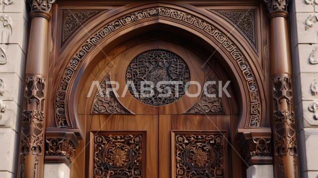 الهندسة الفنية المعمارية للعمارات القديمة, باب خشبي منحوت بالنقوش والزخارف التراثية، المنازل المبنية على الطراز الطيني القديم، قرى وأحياء سكنية شعبية في المملكة العربية السعودية