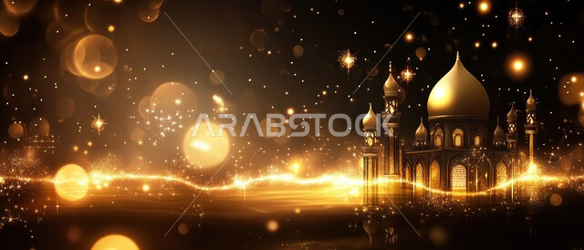 مجسمات لمسجد وقبب ومآذن مضاءة في الليل، ديكورات وتصاميم على الطراز العربي الإسلامي، العبادة والتقرب إلى الله، آداء الفرائض والصلوات، الديكورات والفوانيس للاحتفال واستقبال الأعياد والمناسبات الدينية ، هلال شهر رمضان المبارك، الفن الهندسي المعماري للمساجد