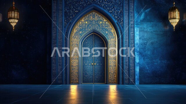 زينة وإكسسوارات رمضانية احتفالاً بقدوم الشهر الفضيل، باب خشبي  على الطراز العربي العريق, ديكورات وزخارف اسلامية, ديكورات داخلية فخمة وعصرية, الفن الهندسي الاسلامي, تصاميم أبواب مزخرفة على الطراز العربي الحديث