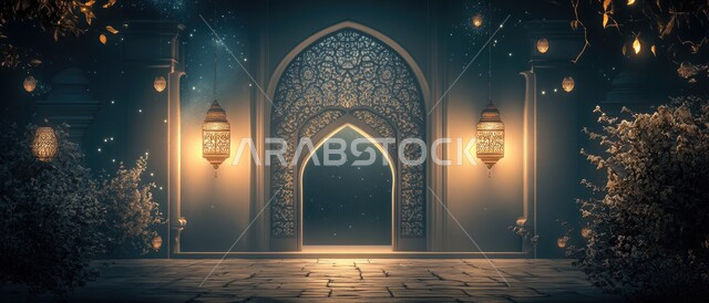 زينة وإكسسوارات رمضانية احتفالاً بقدوم الشهر الفضيل، باب خشبي  على الطراز العربي العريق, ديكورات وزخارف اسلامية, ديكورات داخلية فخمة وعصرية, الفن الهندسي الاسلامي, تصاميم أبواب مزخرفة على الطراز العربي الحديث