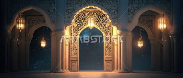 زينة وإكسسوارات رمضانية احتفالاً بقدوم الشهر الفضيل، باب خشبي  على الطراز العربي العريق, ديكورات وزخارف اسلامية, ديكورات داخلية فخمة وعصرية, الفن الهندسي الاسلامي, تصاميم أبواب مزخرفة على الطراز العربي الحديث