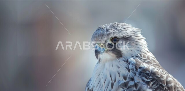 تدريب وترويض الطيور الجارحة و المفترسة، رمز القوة والتحدي وحدة البصر، الفخر بالتراث السعودي العريق، إقامة نادي الصقور في موسم الصيد السنوي في المملكة العربية السعودية، صورة مقربة لطائر الصقر في إحدى المحميات الطبيعيه