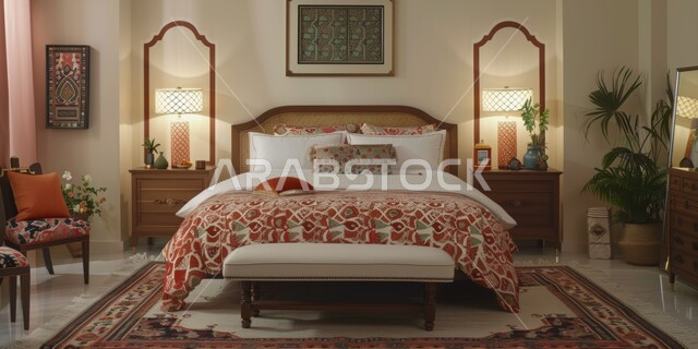 ديكورات وتصاميم داخلية راقية، فنون الهندسة المعمارية والديكور المتطور، غرفة نوم بأثاث أنيق، شقق وفلل سكنية فاخرة في السعودية، فنادق ومنتجعات حديثة