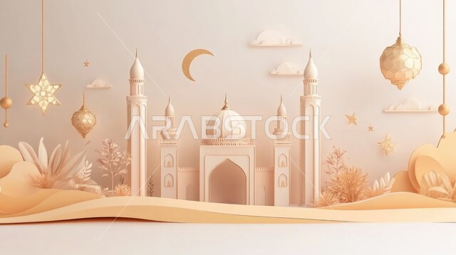 الفن الهندسي المعماري على الطراز الاسلامي للمساجد، الفوانيس العدنيه المعلقة  ، اجواء اسلامية روحانية، مفهوم العبادة و التقرب الى الله، أداء الفرائض والصلوات على وقتها،رسوم توضيحية لمسجد في المملكة العربية السعودية