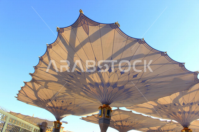 Photography of an electronic umbrella in Medina, Saudi Arabia