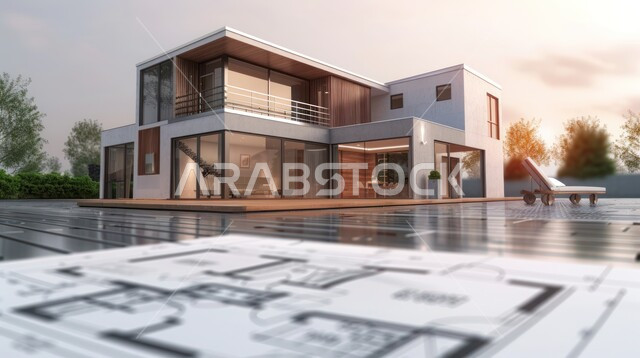 ديكورات وتصاميم خارجية عصرية متميزة على الطراز الحديث, الفن الهندسي المعماري بواجهات ضخمة زجاجية, البناء الخارجي الحديث المتطور للفنون الهندسية, الاهتمام بزراعة الأشجار.