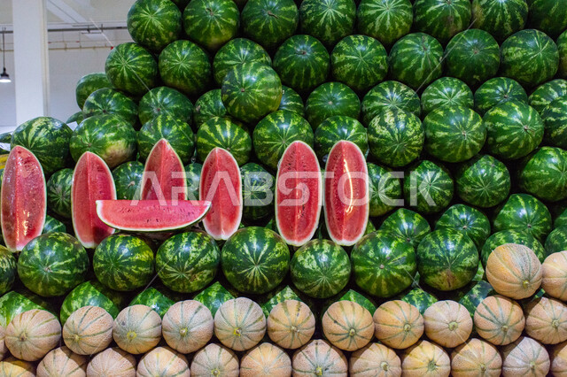 Vegetable and fruit market in Deira area of ​​Dubai, UAE, national agricultural products and crops, harvest season of agricultural crops in farms, healthy and useful foods, interest in local agriculture and self-sufficiency, selling fresh vegetables and fruits in traditional popular markets