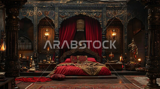 تصميم داخلى لغرفة نوم بأسلوب حديث، شقق وفلل سكنية وقصور بديكورات متطورة، أثاث منزلي أنيق ومريح، فن الهندسة المعمارية والديكور، غرف بتصاميم عصرية فاخرة, مفهوم الاسترخاء والهدوء