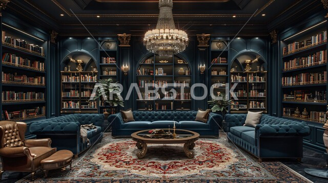 الفن الهندسي المعماري على الطراز العصري, الزخارف والألوان المميزة, أثاث واكسسوارات ومعدات مكتبية فاخرة، تصاميم عصرية لمكتبة منزلية، غرف مكتبية بتصميم داخلي وديكورات حديثة و راقية