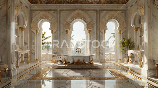 حمام داخلي معاصر باللون الأبيض في منزل حديث، شقق وفلل سياحية في السعودية، دورة مياه رخاميه راقية في أحد المباني السكنيه، التصاميم الداخلية والديكورات الراقية للحمامات الداخلية وأحواض الاستحمام في الشقق الفاخرة