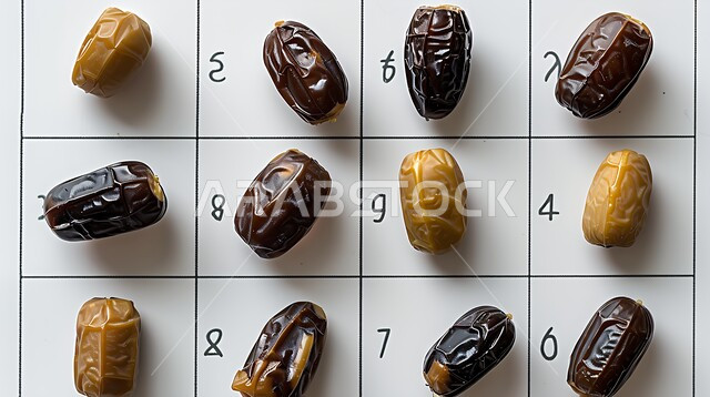 أنواع المختلفة من التمور الصحية اللذيذة، حصاد النخيل في مزارع المملكة، صورة مقربة لحبات التمر، منتجات محلية سعودية وطنية، ضيافة رمضانية شهية، وجبة غذائية صحية ذات أهمية عاليه