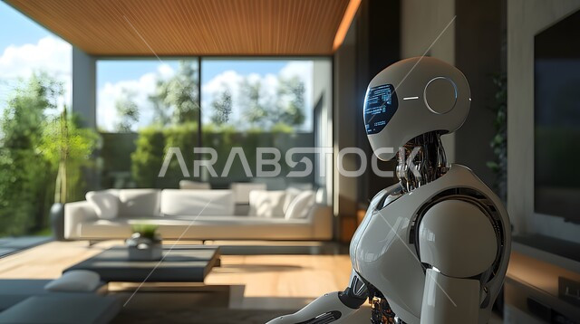 Innovation, science and artificial intelligence technology, technological development on planet earth, replacing human labor force with robots, Saudi Vision 2030, advanced intelligent robot, achieving the industrial revolution