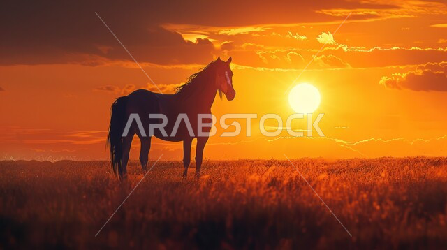 تربية وتدريب وترويض الخيول، توارث حب الخيول من الأجداد إلى الأحفاد، العناية والاهتمام بالجياد، حصان عربي أصيل بني اللون يعدو فوق الرمال الذهبية الناعمة فب المناطق الصحراوية، شغف الفروسية ومهارة ركوب الخيل، المحميات الطبيعية في المملكة العربية السعودية